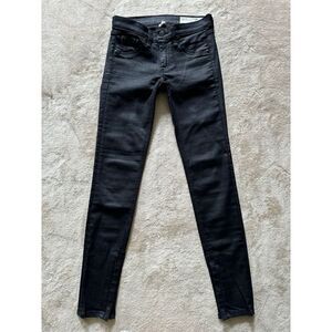 Rag & Bone Women's Dark Wash Zipper Capri Black Denim‎ Size 24